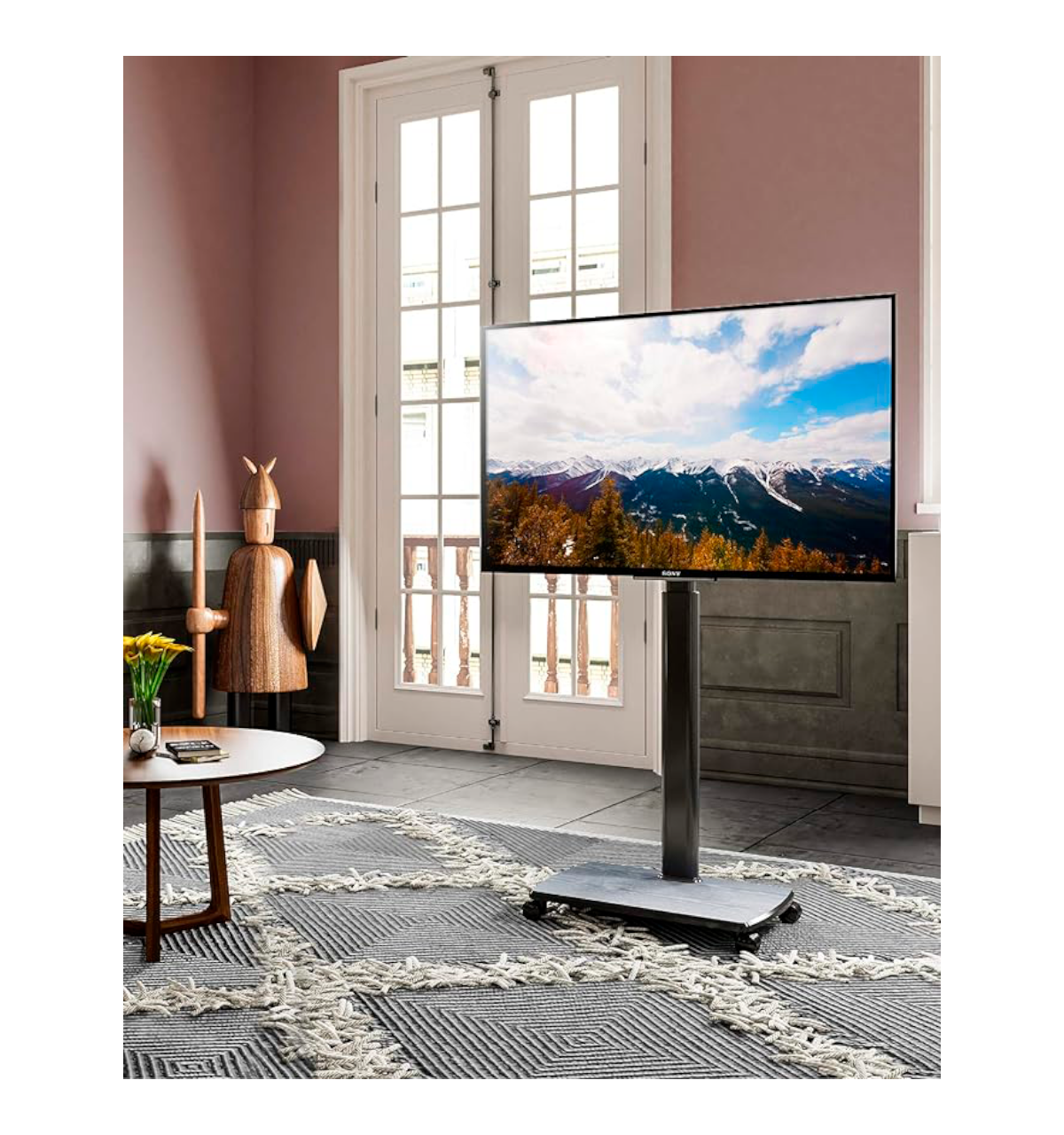 FITUEYES FTE1652WB: Soporte de TV Universal con Base de Madera y Ruedas